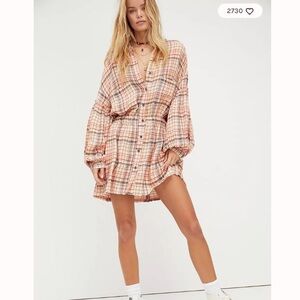 We The Free By The Way Plaid Mini Dress